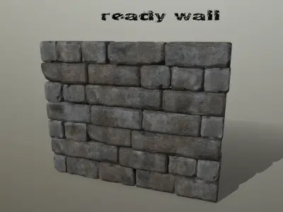 wall stone  Low-poly 3D model