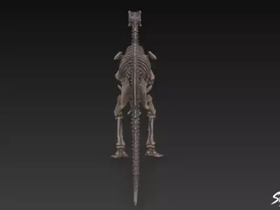 Iguanodon fossil Low-poly 3D model