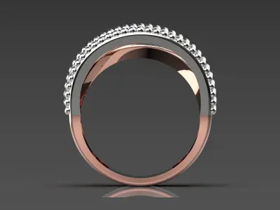 Wide two-tone ring modern design model gr0083 3D print model