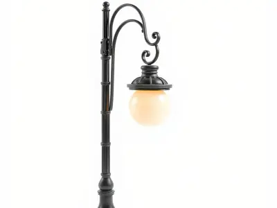 Early 20th-Century Lamppost Wooden Pillar Model Pack Low-poly 3D model