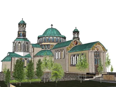Architecture-Religion-God-Culture-Temple-062 church with dome... 3D model
