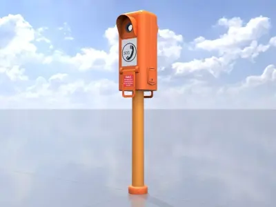 Emergency Telephone Low-poly 3D model