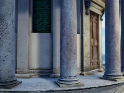 Tempietto of The Church of San Pietro Low-poly 3D model