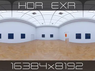 HDRI - Art Museum Gallery Interior 26 - 16384x8192 Texture