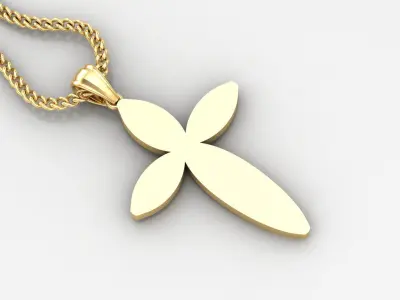Light Gold 18K Cross Pendant 1CP088 3D print model