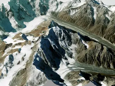 Mountain landscape Ullu Chyran glacier Caucasus  3D model