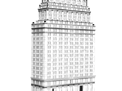 Building 44 Wall Street New York 3D model