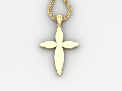 Light Gold 18K Cross Pendant 1CP060 3D print model