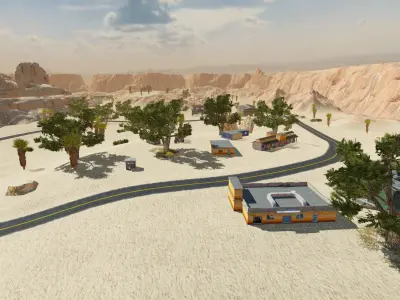 Pubg Desert Map Registan game ready Low-poly 3D model