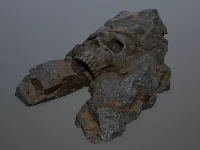 Skull Cave Low-poly 3D model 19
