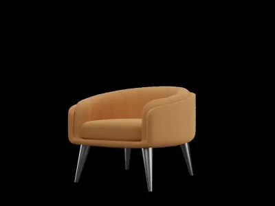 ARMCHAIR orange chair with legs Free 3D model