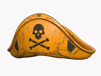 SciFi Pirate Hat A02 - Futuristic Character Design Low-poly 3D model