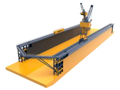 Floating Dock  Low-poly 3D model