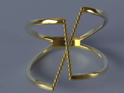 Contemporary minimal Ring Set STL and 3DM Casting Ready 3D print model
