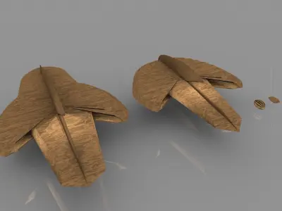 Heneturianer Spaceships Low-poly 3D model