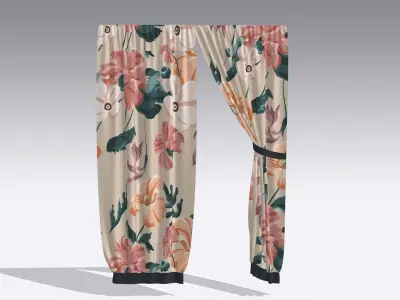 Curtain Low-poly 3D model