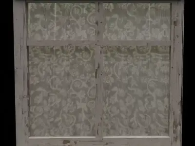 Old White Window Free 3D model