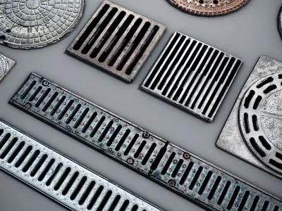 Manhole Covers Low-poly 3D model