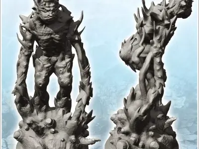 Evil demon with rocky and thorny skin 6 - Medieval Fantasy Magic 3D print model