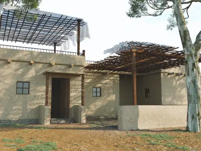 Desert House   Low-poly 3D model