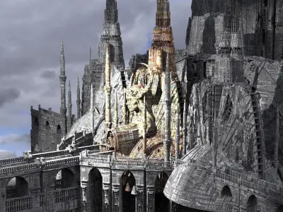 Alien Holy Temples Kitbash 3 3D model