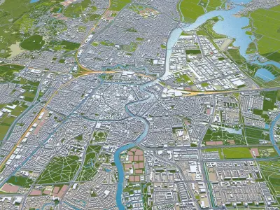 Haarlem City Netherlands Low-poly 3D model