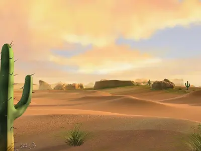 desert sand desert oasis wilderness 3D model