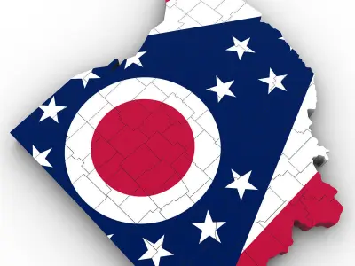 Ohio Political Map 3D model