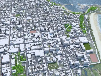 Wollongong City Australia Low-poly 3D model
