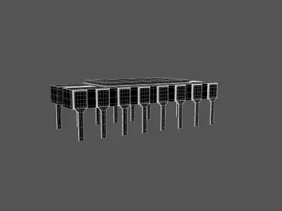 Intel C4004 CPU v1 001 Low-poly 3D model