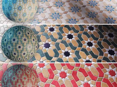 Tile Moroccan Zellige Mosaic Set 02 Texture