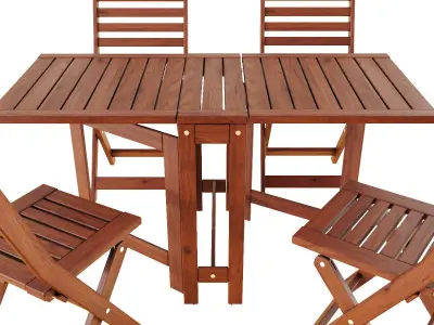 applaro folding table and chairs 3D model