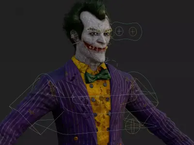 Joker 3D Model Arkham Knight Stylized Rigged PBR Blender FBX Low-poly 3D model