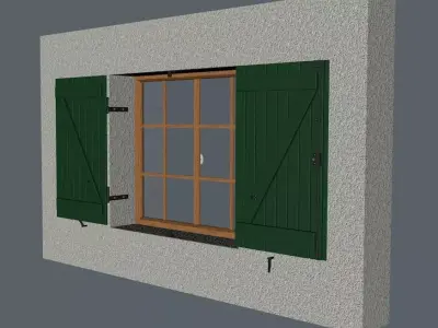 Full French window Free 3D model