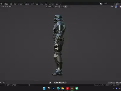 futuristic concept sci-fi design  soldier 3D model buy