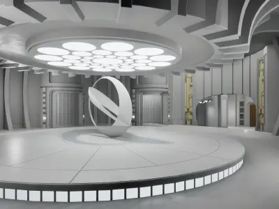 CloudCity Upper Corridors Asset Packs Low-poly 3D model