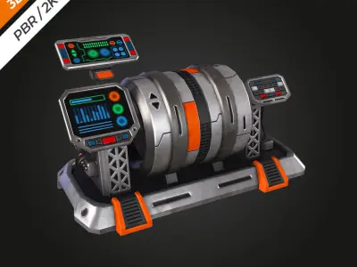 SCI-FI Generator Low-poly 3D model