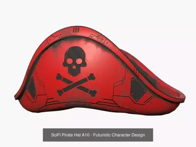10 SciFi Pirate Hats Collection - Character Design 3D Model Pack