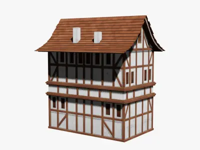 ANIME MEDIEVAL HOUSE Low-poly 3D model