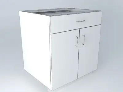 B2D1D kitchen cabinet with drawers Free 3D model
