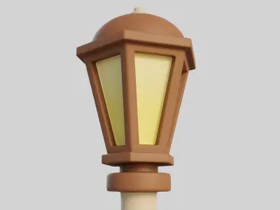 Cartoon Street Light 2 Low-poly 3D model