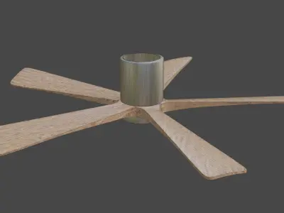 Modern Wood and Metal Ceiling Fan 3D model