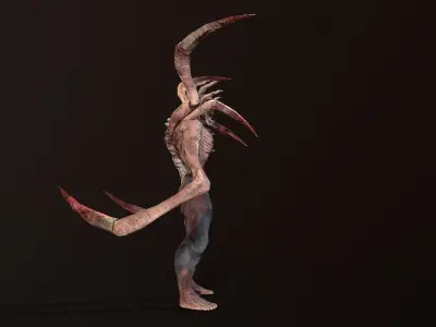 Mutant2 demon with long claws Low-poly 3D model