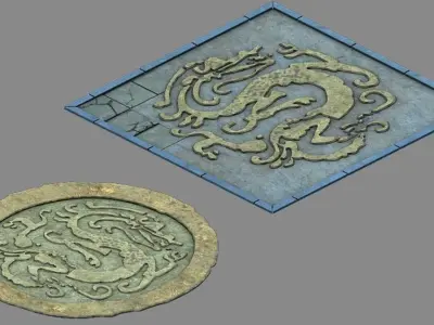 Game Underground - palace - surface carving 3D model