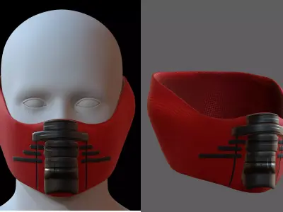 Gas mask helmet 3d model scifi Low-poly  Low-poly 3D model 165