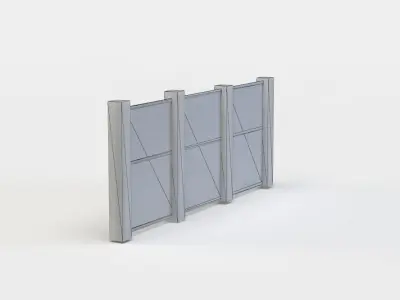 Wall fragment Low-poly 3D model