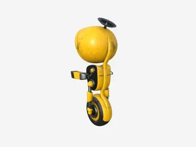 Wheel Robot H03 Yellow - SciFi Character Design Low-poly 3D model