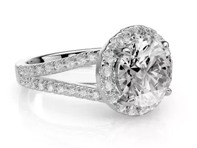 Engagement ring Elena   1-50ct 3D print model
