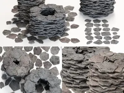 Rock stone plate form n1 3D model