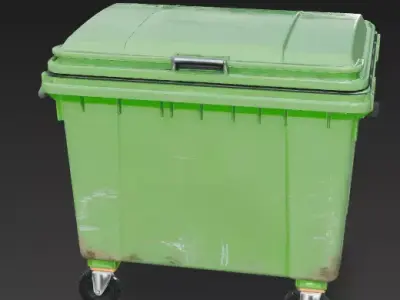 Large Commercial Mobile Garbage Bin 3D Model Low-poly 3D model